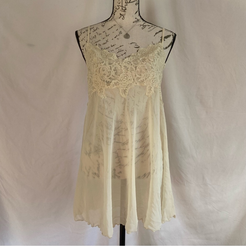 Lace-Trim Ivory Slip Dress - Women Intimates & Sleepwear